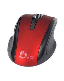 SIIG Mouse JK-WR0912-S2 2.4GHz 6-Button Ergonomic Wireless Optical Mouse Red Retail