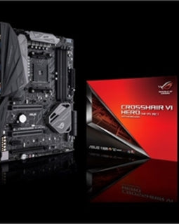 Asus Motherboard ROG CROSSHAIR VI HERO WIFI AC AMD DDR4 3200MHz M.2 USB 3.1 ATX X370 802.11ac WI-FI Gaming motherboard with Aura Sync RGB LEDs front-panel connector and type-A/C Retail