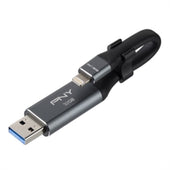 PNY Removable Storage P-FDI32GLA02GC-RB 32GB DUO LINK USB 3.0 OTG Flash Drive for iOS Retail