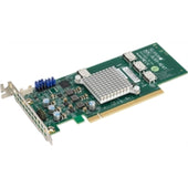 Supermicro Accessory AOC-SLG3-4E4T-O 12.8 Gb/s Quad-Port NVMe Internal Host Bus Adapter Brown Box