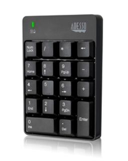 Adesso Keyboard WKB-6010UB Mechanical Numeric Keypad with 3-port USB Hub Retail