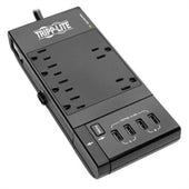 Tripp-Lite Surge Protector TLP66USBR 6-Outlet 6 feet Cord 1080 Joules 120V 60Hz NEMA 4xUSB Port Black Retail