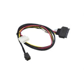Supermicro Cable CBL-SAST-0957 Copper Cable OCuLink SFF-8611 to U.2 SFF-8639 with 4 Pin Brown Box