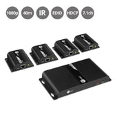 SIIG Accessory CE-H23U11-S1 4 Port HDMI Splitter over Cat6 Extender with IR 40M Brown Box
