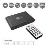 SIIG Accessory CE-H25R11-S1 FullHD 4x1 HDMI Seamless Quad-Split Multi-Viewer Switcher Brown Box