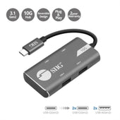 SIIG Accessory JU-H40G11-S1 4-Port USB 3.1 Gen 2 10G Hub 2A2C Iron Gray Brown Box