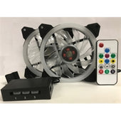 Epower Fan TOP-FAN-2RGB2 TOPOWER 120mm RGB LED PWM Fan with 8Port Fan Hub and Remoter Brown Box