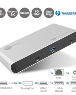 SIIG Accessory JU-DK0C11-S1 Thunderbolt 3 Dual DisplayPort 4K Video Docking Station with Power Delivery Brown Box