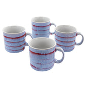 Meritage Blurry II 4 Piece 19 Ounce Round Stoneware Mug Set in Red