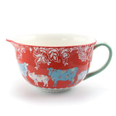 Urban Market Life On The Farm 4 Quart Stoneware Mixing Bowl in Red