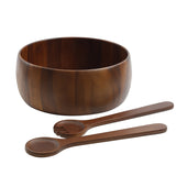 Gibson Elite Chestnut 3-Piece Salad Bowl with Servers Set, Wood