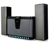 BeFree Sound 2.1 Bluetooth Channel Multimedia Wired Speaker System With Sound Reactive LED lights, Remote Control and Digital Display
