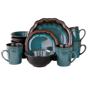 Elama and rsquo;s Mystic Waves 16 Piece Dinnerware Set