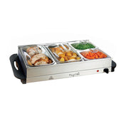 MegaChef Buffet Server and amp; Food Warmer With 4 Removable Sectional Trays , Heated Warming Tray and Removable Tray Frame