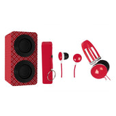 Naxa Portable Bluetooth Stereo Speakers Entertainment Pack-Red