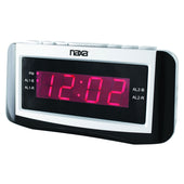 Naxa PLL Digital Alarm Clock with AM/FM Radio, Snooze and amp; Large LED Display