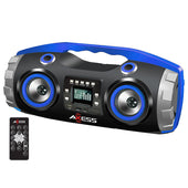 Portable FM Radio CD/MP3/USB/SD Boombox with Heavy Bass and Bluetooth-BLUE