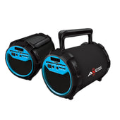 Axess Portable Bluetooth 2.1 Hi-Fi Loud Speaker w/Mic., SD,USB,AUX And FM, 6.5" Sub.-Blue